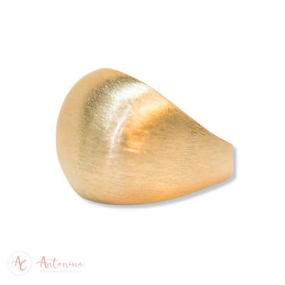 Anel Bola Fosca Banhado Em Ouro 18k<br><span style='color:#fff;'>Joias</span>