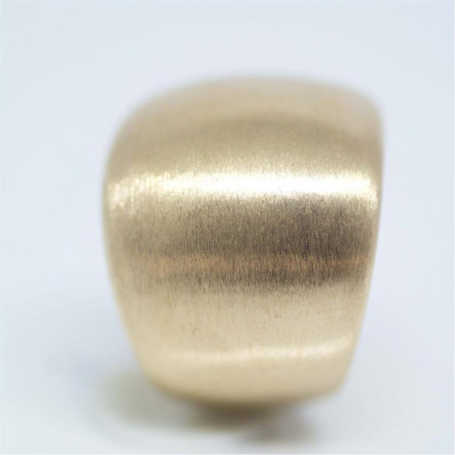 Anel Liso Fosco Dourado Banhado Em Ouro 18k