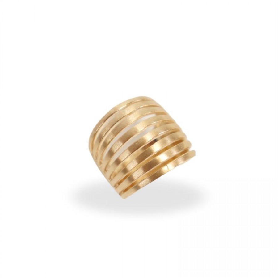Anel 8 Fios Banhado Em Ouro 18k