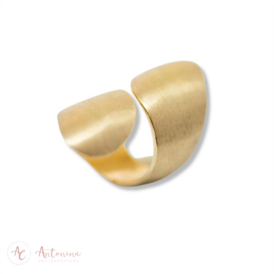 Anel  Espiral Banhado Em Ouro 18k<br><span style='color:#fff;'>Joias</span>