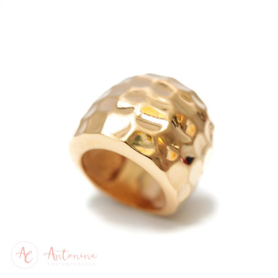 Anel Colmeia Fosca Banhado Em Ouro 18k<br><span style='color:#fff;'>Joias</span>