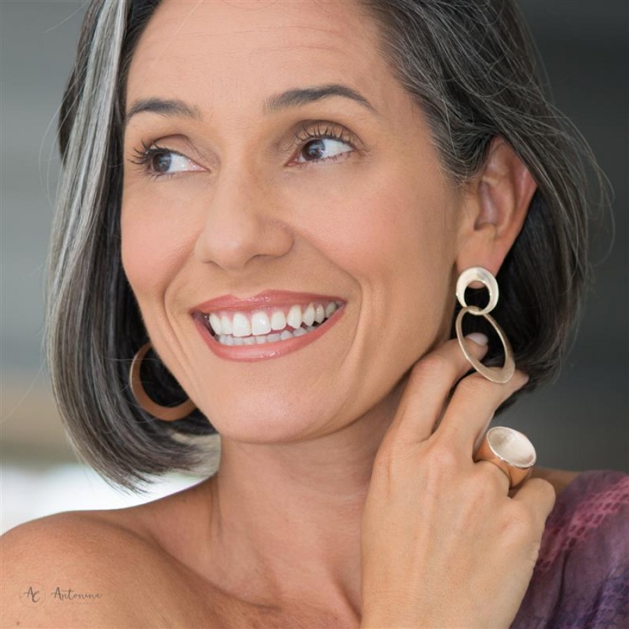 Anel Concavo Fosco Banhado Em Ouro 18k