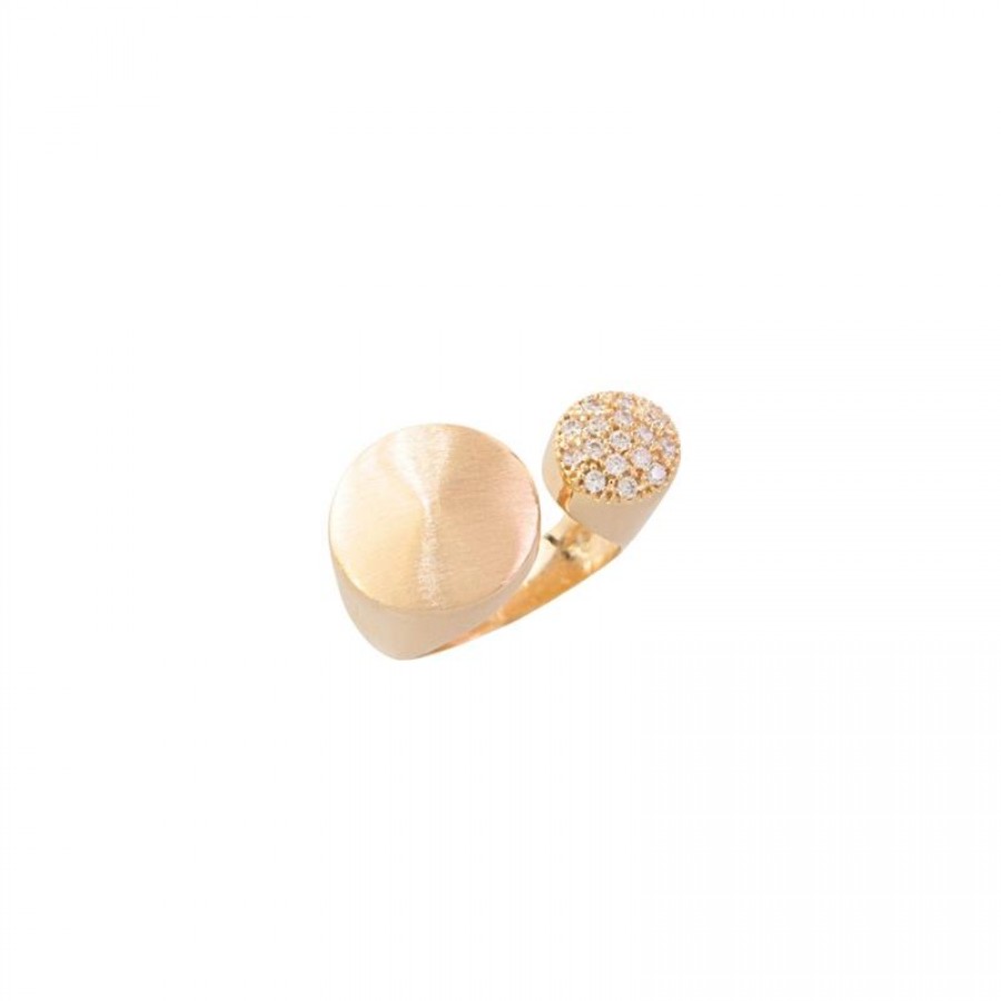 Anel Fosco Cravejado Banhado Em Ouro 18k