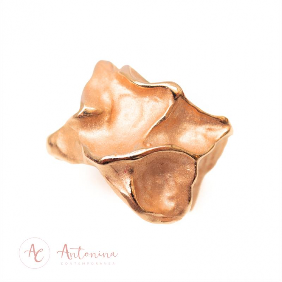 Anel Rochas Fosco Banhado Em Ouro 18k