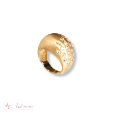 Anel Dedinho Redondo Fosco Banhado Em Ouro 18k