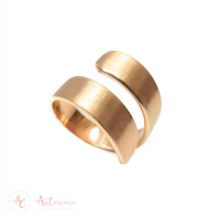 Anel Espiral P Banhado Em Ouro 18k