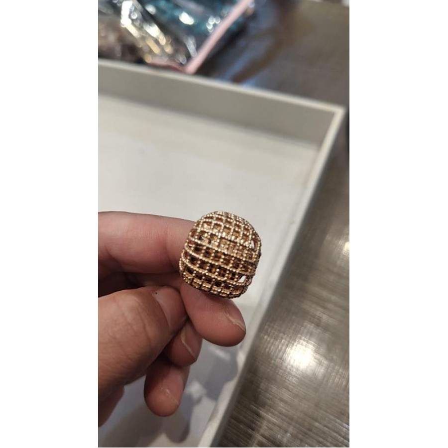 Anel Tramas Banhado Em Ouro 18k