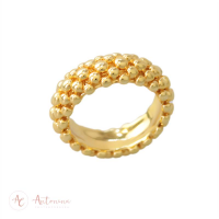 Aliança De Bolinhas G Banhado Em Ouro 18k
