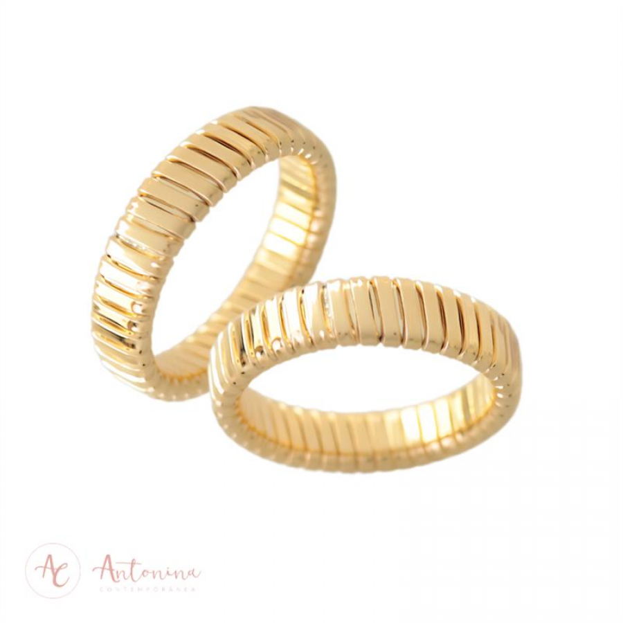 Anel Snake Flat Slim Banhado Em Ouro 18k