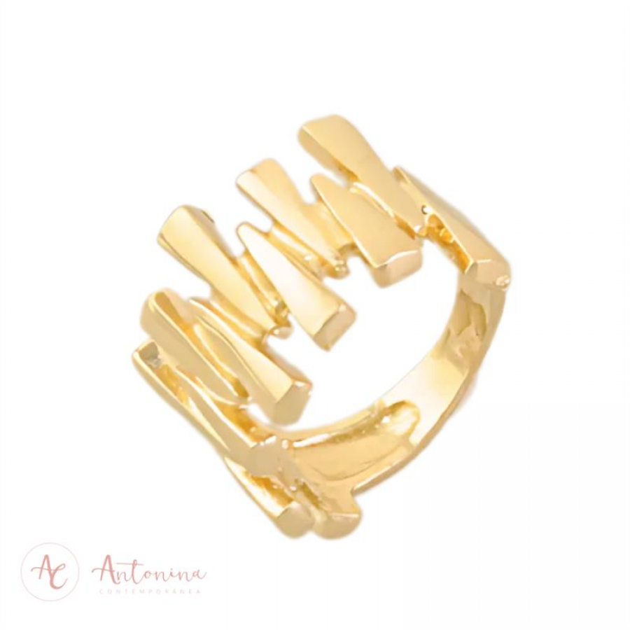 Anel Tramas  Banhado Em Ouro 18k