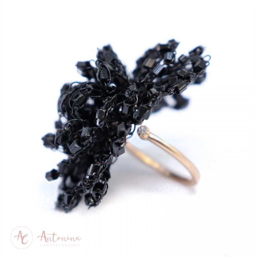 Anel Cravo Maxi Preto