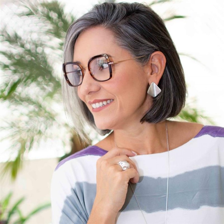 Anel Fosco Luar Banhado Em Prata