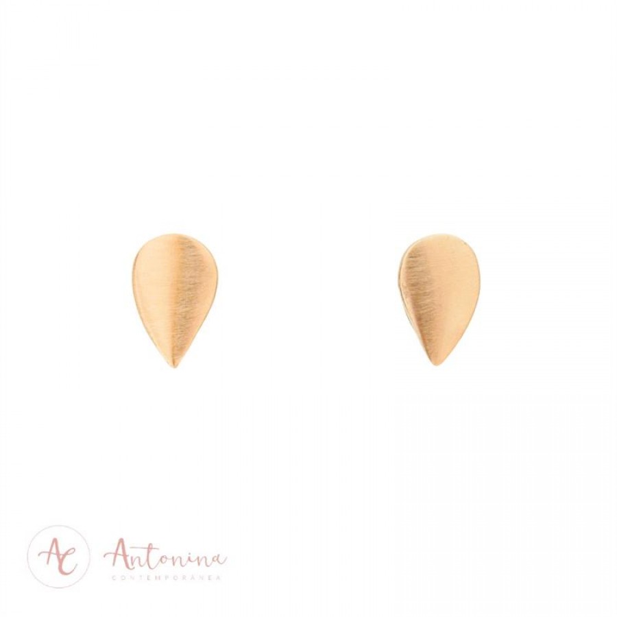 Brinco Gota Fosca P Banhado Em Ouro 18k
