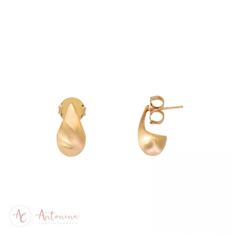 Brinco Gotinha P Dourado Banhado Em Ouro 18k