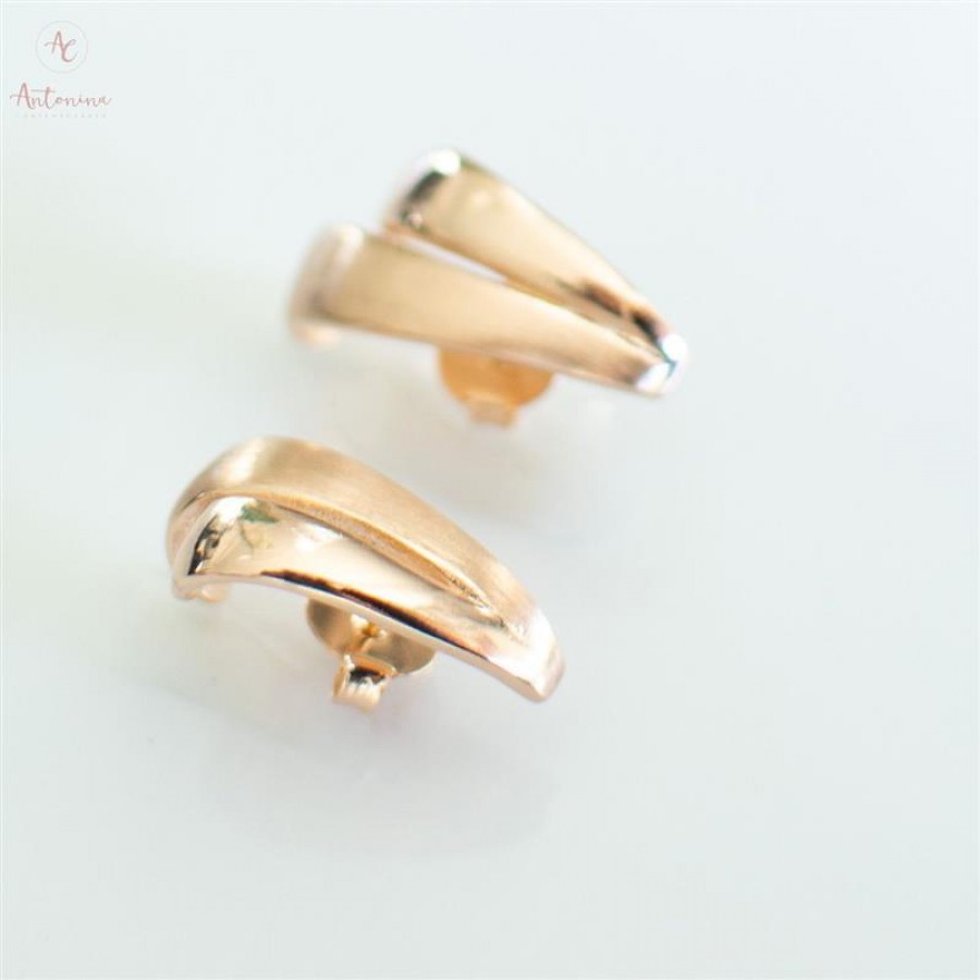 Brinco Argola Duplo Jota Misto Banhado Em Ouro 18k