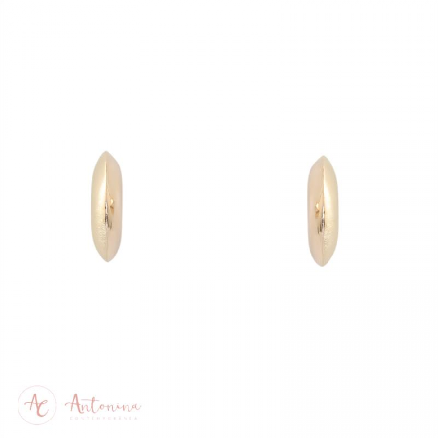 Brinco Argola Fosca E Acetinada Banhado Em Ouro 18k