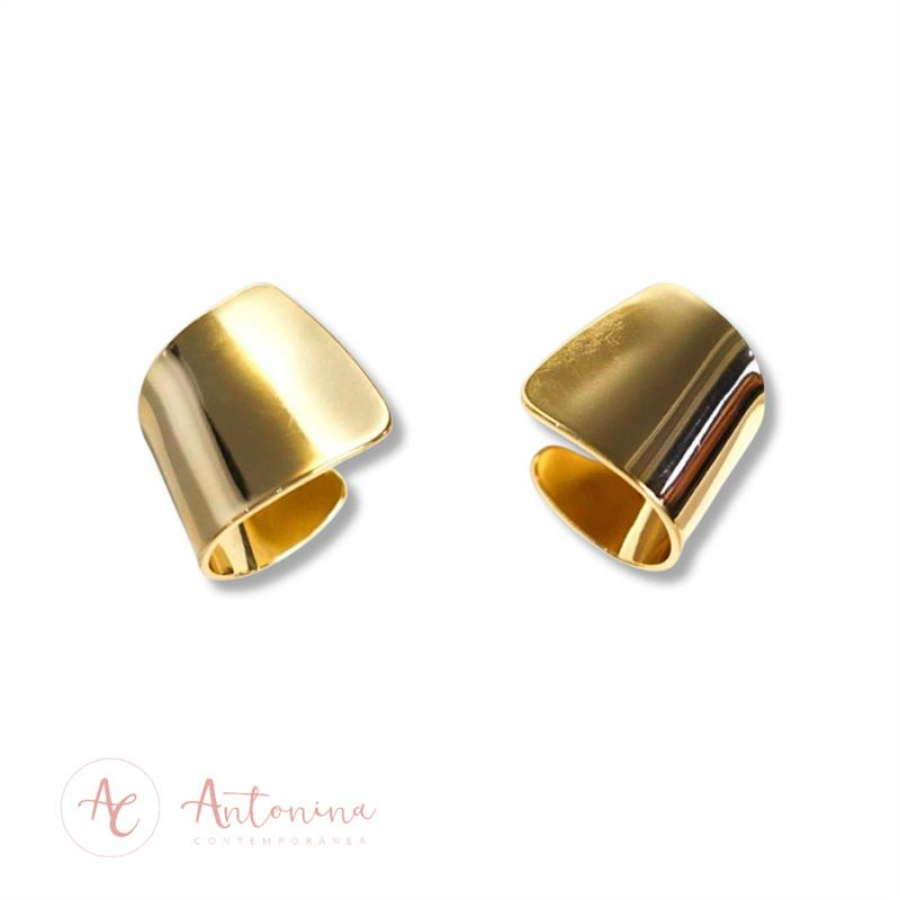 Brinco Flat Banhado Em Ouro 18k