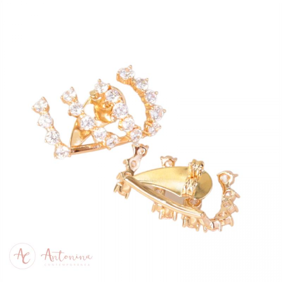 Brinco Ear Cuff Slom Lighte Banhado Em Ouro 18k