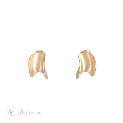 Brinco Argola Artes Fosco Banhado Em Ouro 18k 