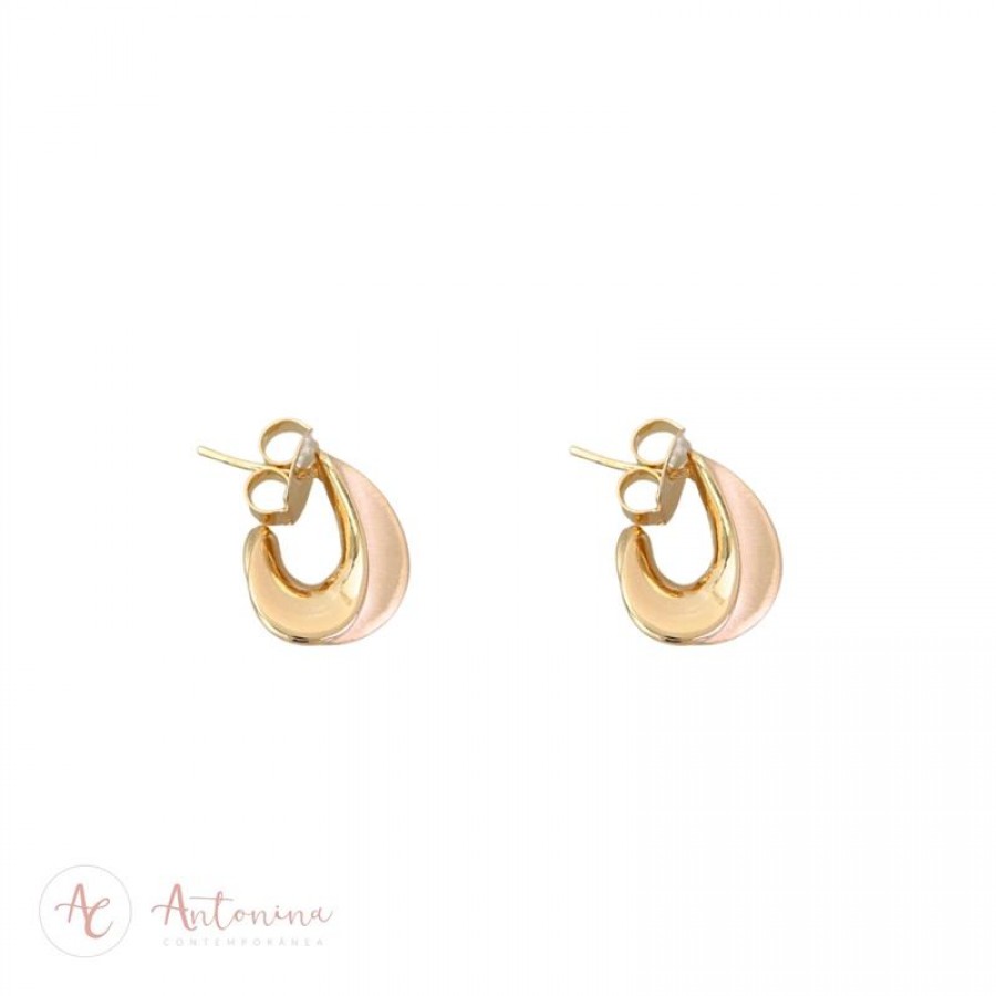 Brinco Argola Artes Fosco Banhado Em Ouro 18k 
