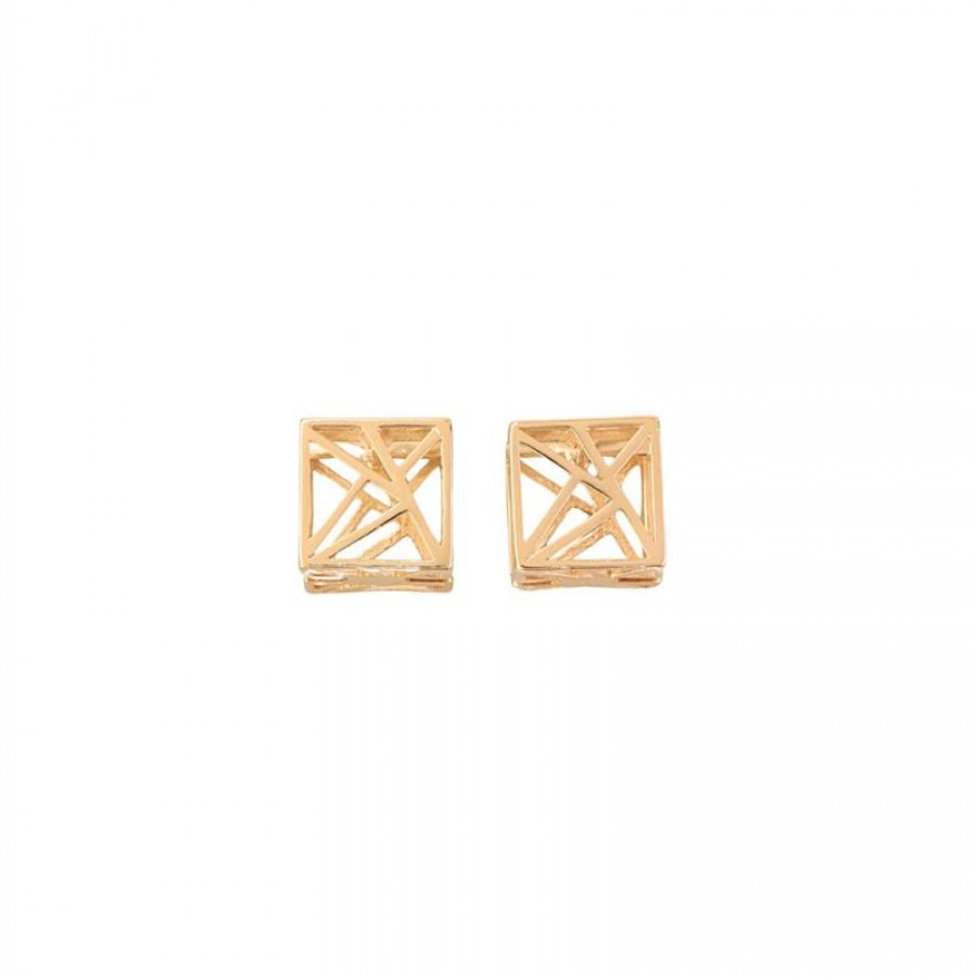Brinco Louvre Banhado Em Ouro 18k  