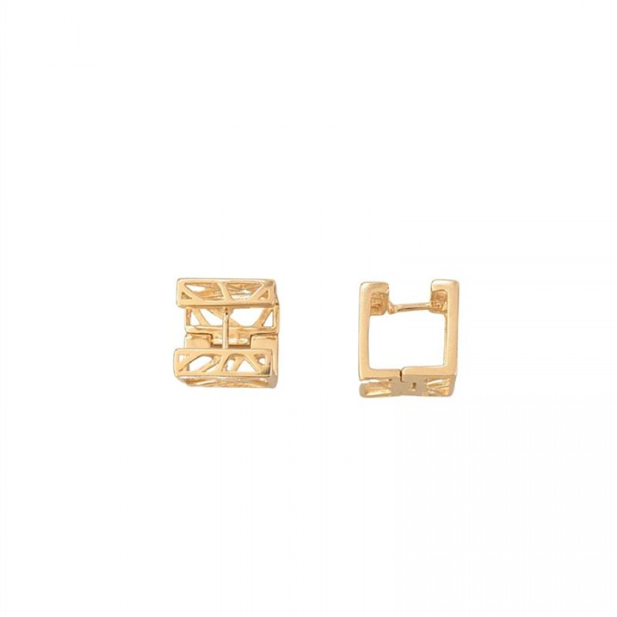 Brinco Louvre Banhado Em Ouro 18k  