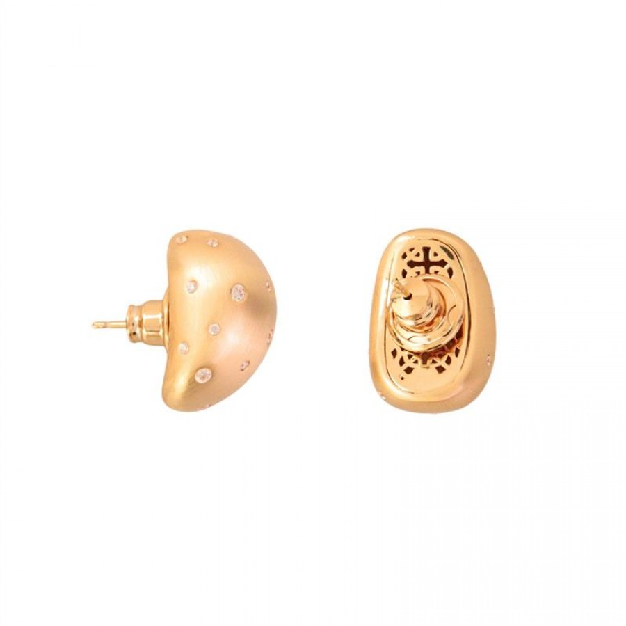 Brinco Bombê Cravejado Banhado Em Ouro 18k 