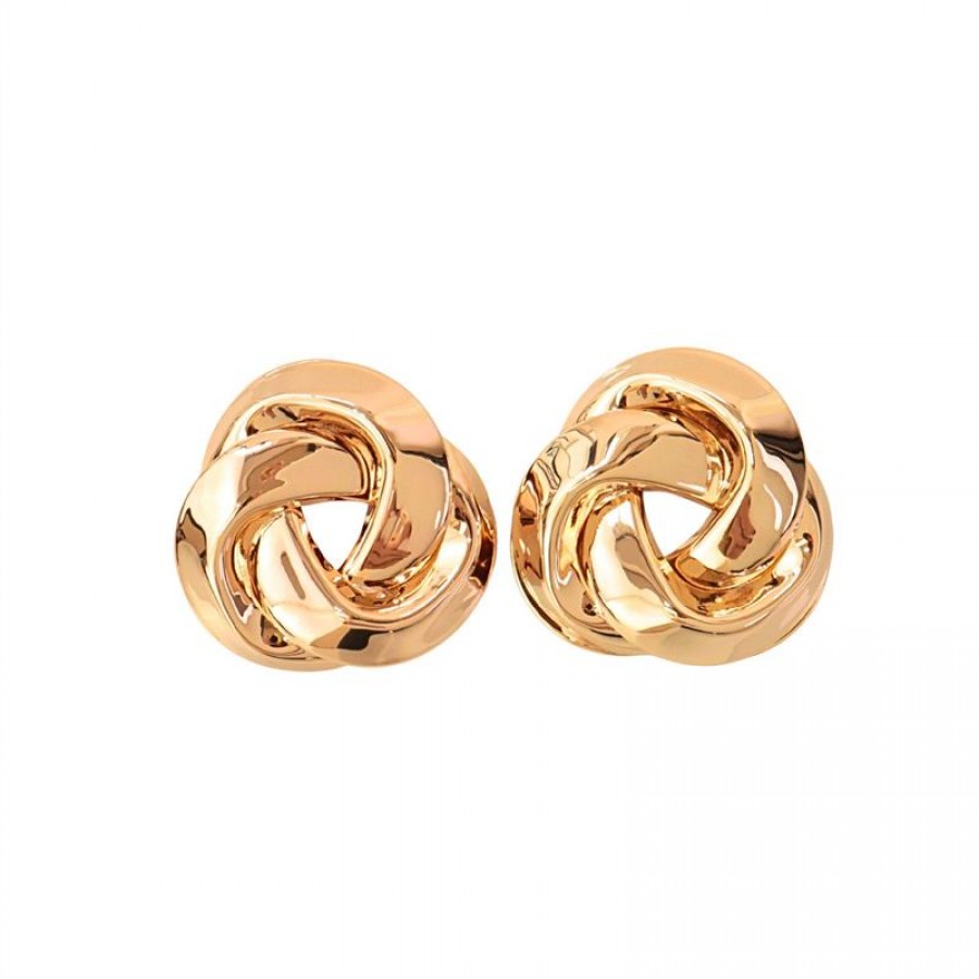Brinco Elos Entrelaçados Banhado Em Ouro 18k 