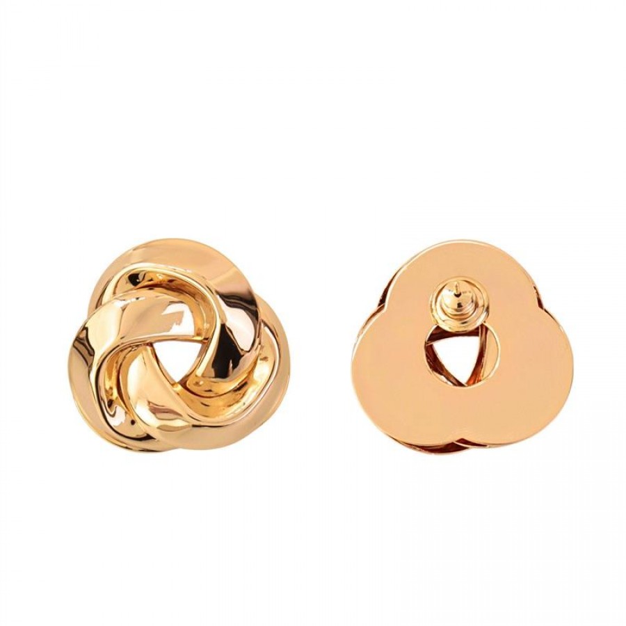 Brinco Elos Entrelaçados Banhado Em Ouro 18k 