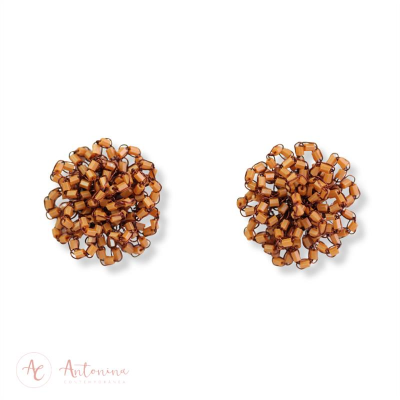 Brinco Cravo Crochê Tangerina M<br><span style='color:#fff;'>Joias</span>