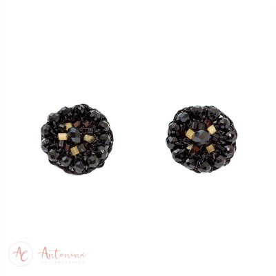 Brinco Anie Bordado Black Leopardo<br><span style='color:#fff;'>Joias</span>