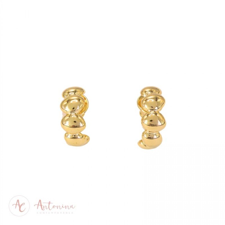 Brinco Argola Gaia Banhado Em Ouro 18k