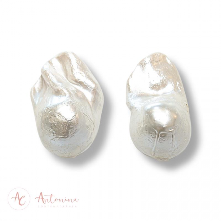 Brinco De Pérola Barroca Prata