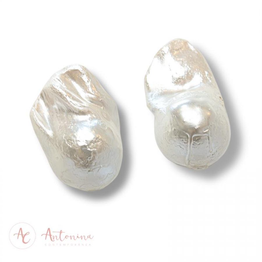 Brinco De Pérola Barroca Prata