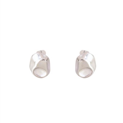 Brinco Fluido Orgânico Banhado Ródio<br><span style='color:#fff;'>Joias</span>
