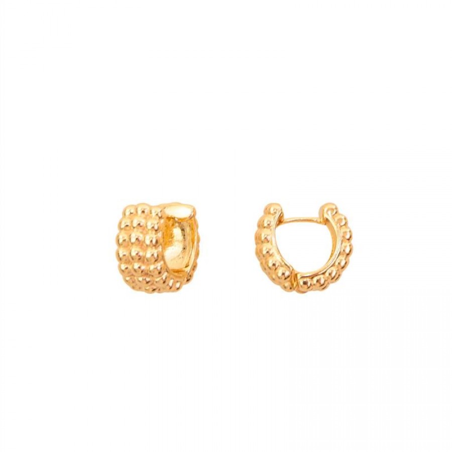 Brinco Argola Poá Banhado Em Ouro 18k