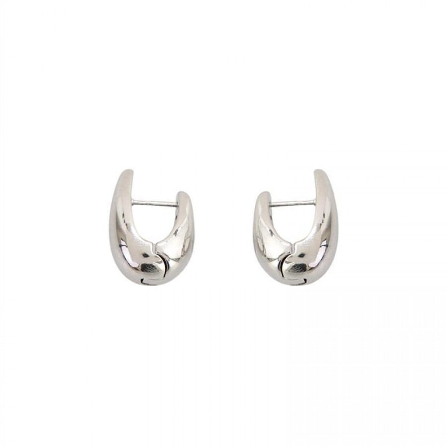 Brinco Argola Curve Lisa P Banhado Em Palladium