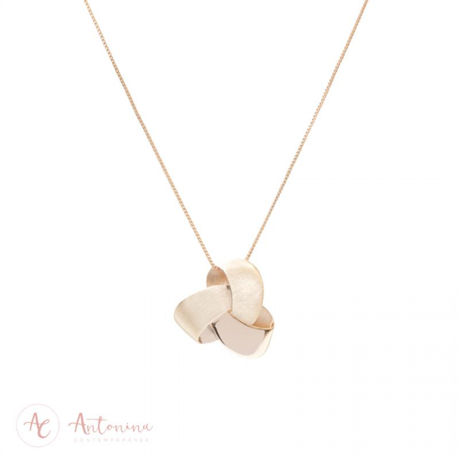 Colar Infinito Fosco Banhado Em Ouro 18k