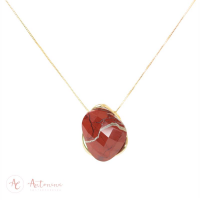 Colar Orgânico Facetado Jaspe Banhado Em Ouro 18k