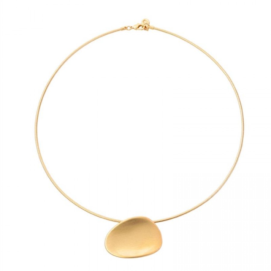 Choker Orgânica Slim Banhado Em Ouro 18k