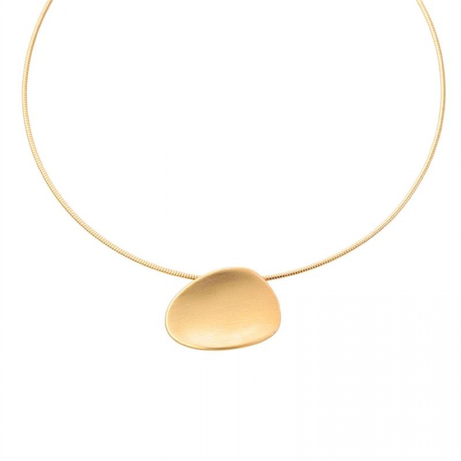Choker Orgânica Slim Banhado Em Ouro 18k