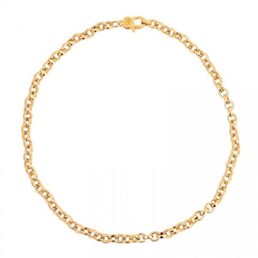 Choker Elo Português Banhado Em Ouro 18k
