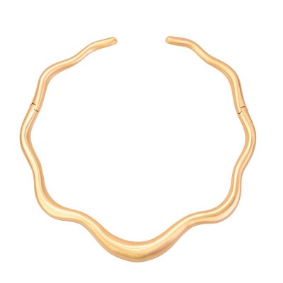 Choker Aro Orgânico Banhado Em Ouro 18k <br><span style='color:#fff;'>Joias</span>