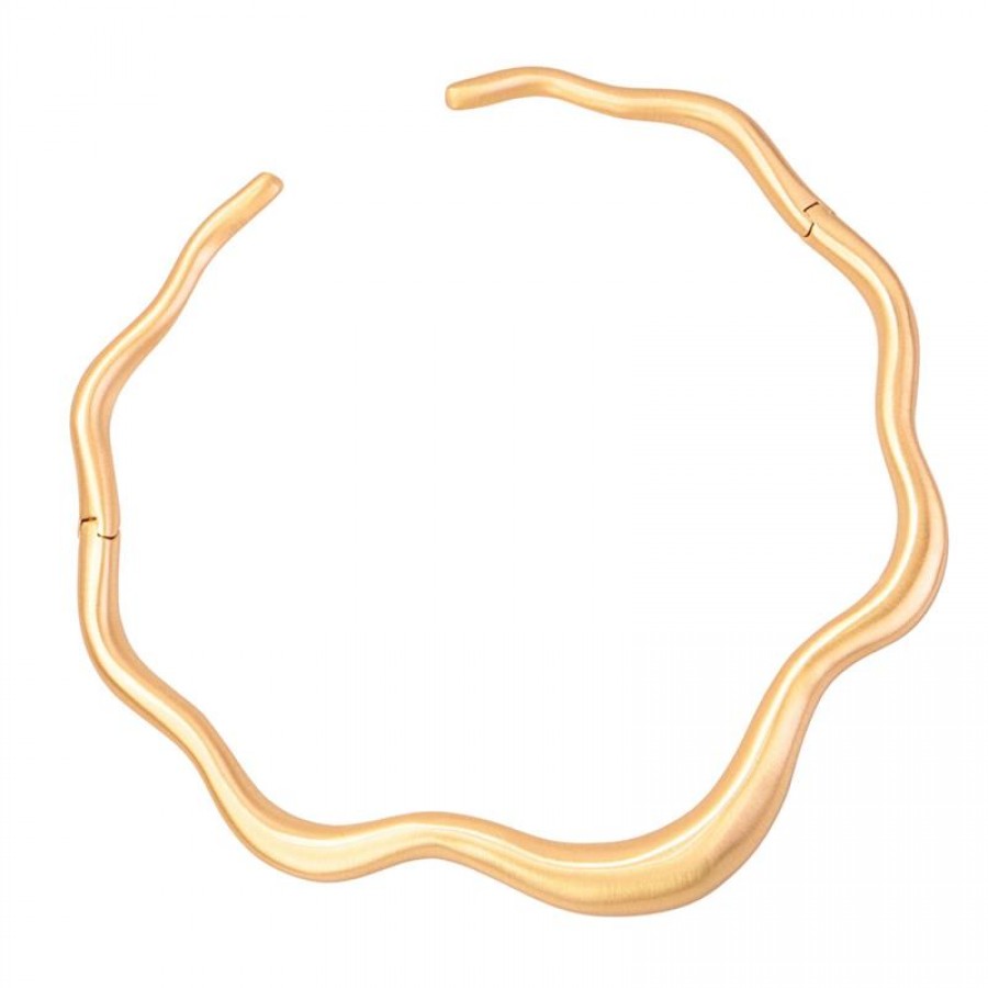 Choker Aro Orgânico Banhado Em Ouro 18k 
