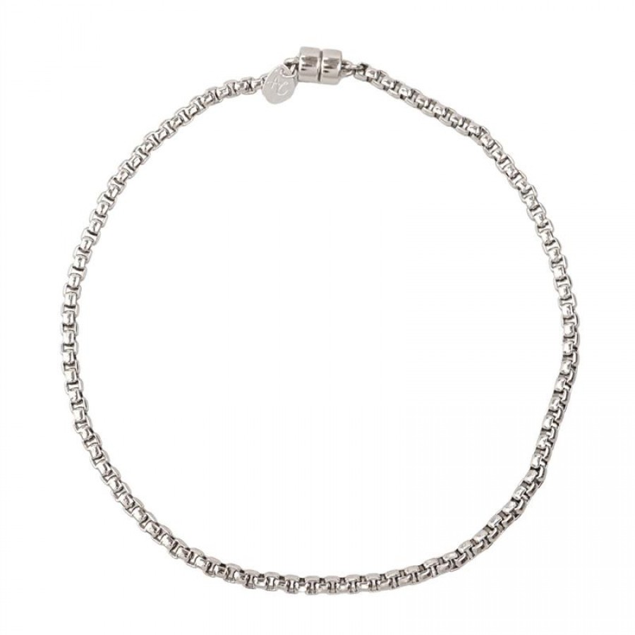 Choker Elos Minimalista Com Fecho Imã Banhado Em Ródio