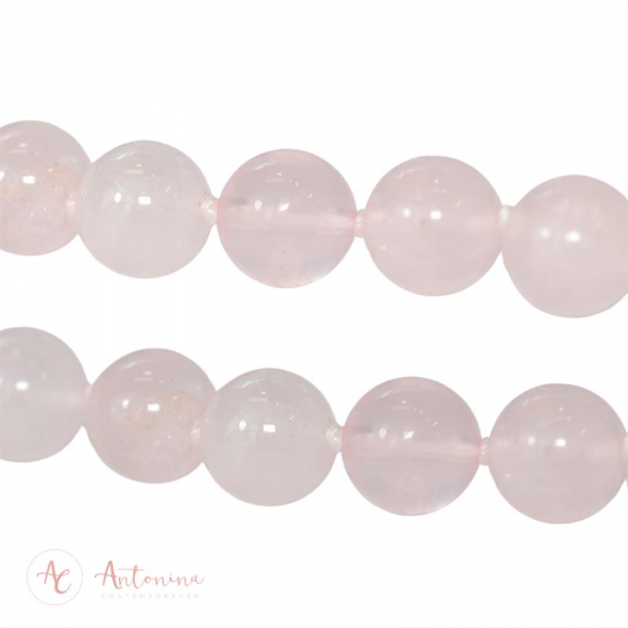 Colar Quartzo Rosa Com Mandala Café