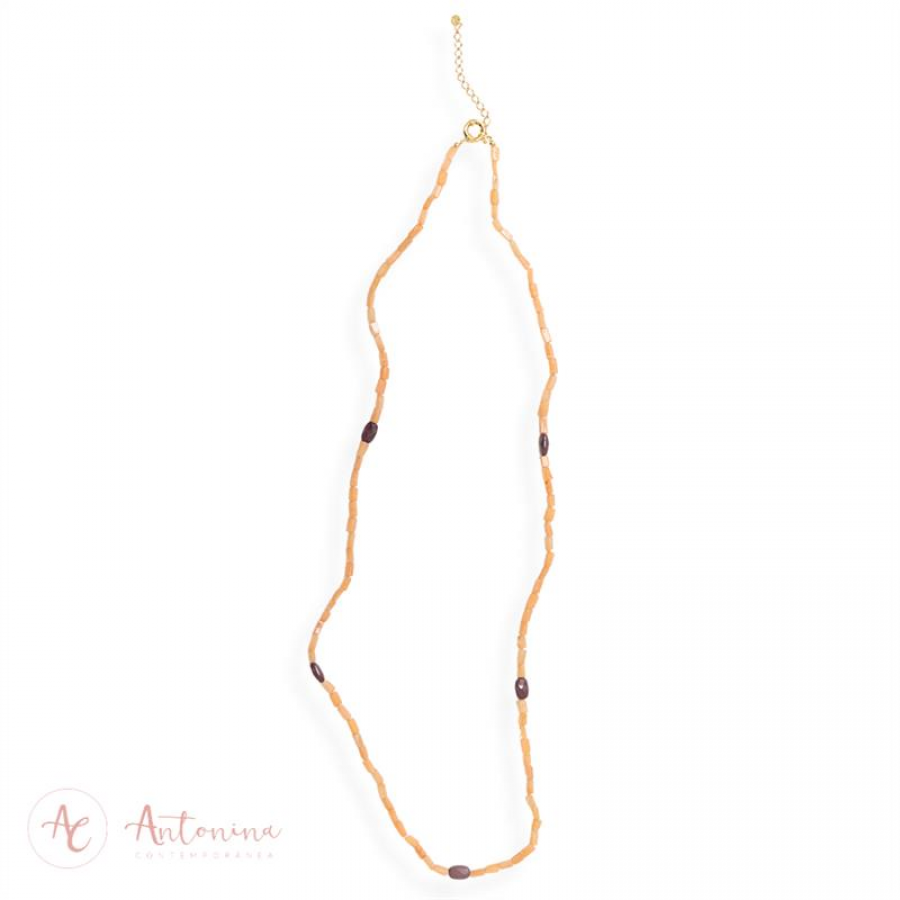 Colar Longo Morganita Com Aragonita