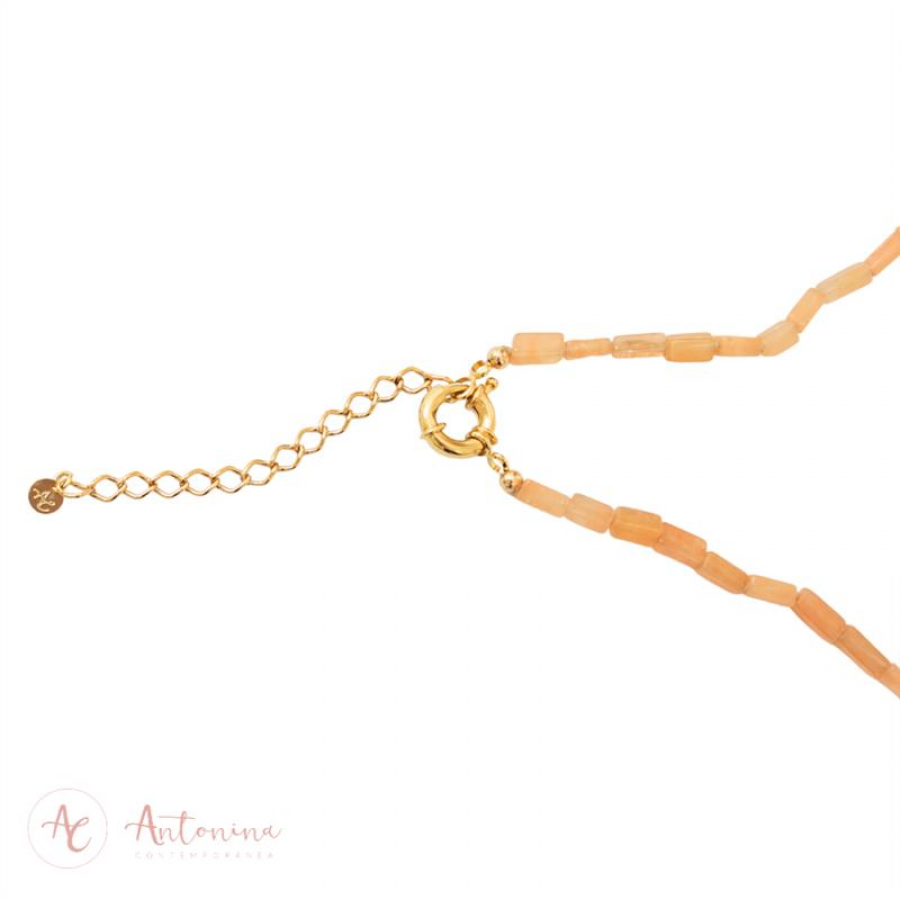 Colar Longo Morganita Com Aragonita