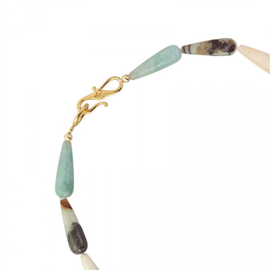 Colar Curto Gota Amazonita Mesclada