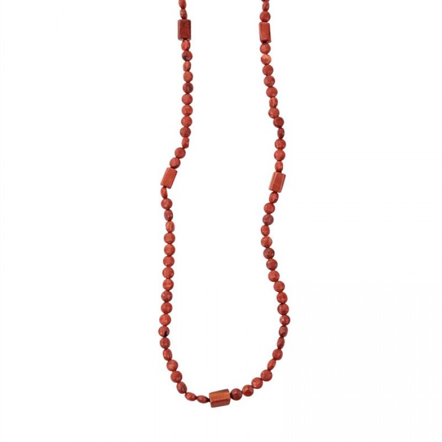 Colar Longo Jaspe Terracota